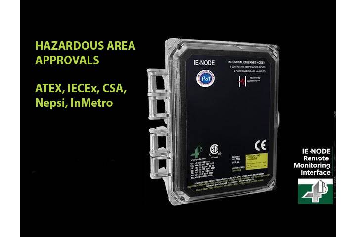 IE-Node - the future of hazard monitoring Utilizing industrial Ethernet and cloud connectivity to share real-time sensor data, alongside historical analytics, with your PLC of choice.