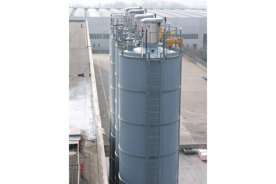Cement storing silos in Italy