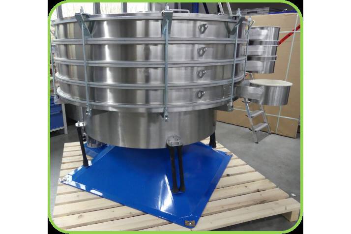 Screening of battery powder GKM Vibratory Tumbler Screen KTS-VS the ideal solution: various stainless steels and surface qualities; quick-clamps; screen cleaning systems; etc