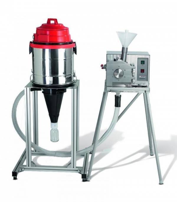 Universal Cutting Mill PULVERISETTE 19 with standard funnel for long and bulk solids and cyclone separator.jpg