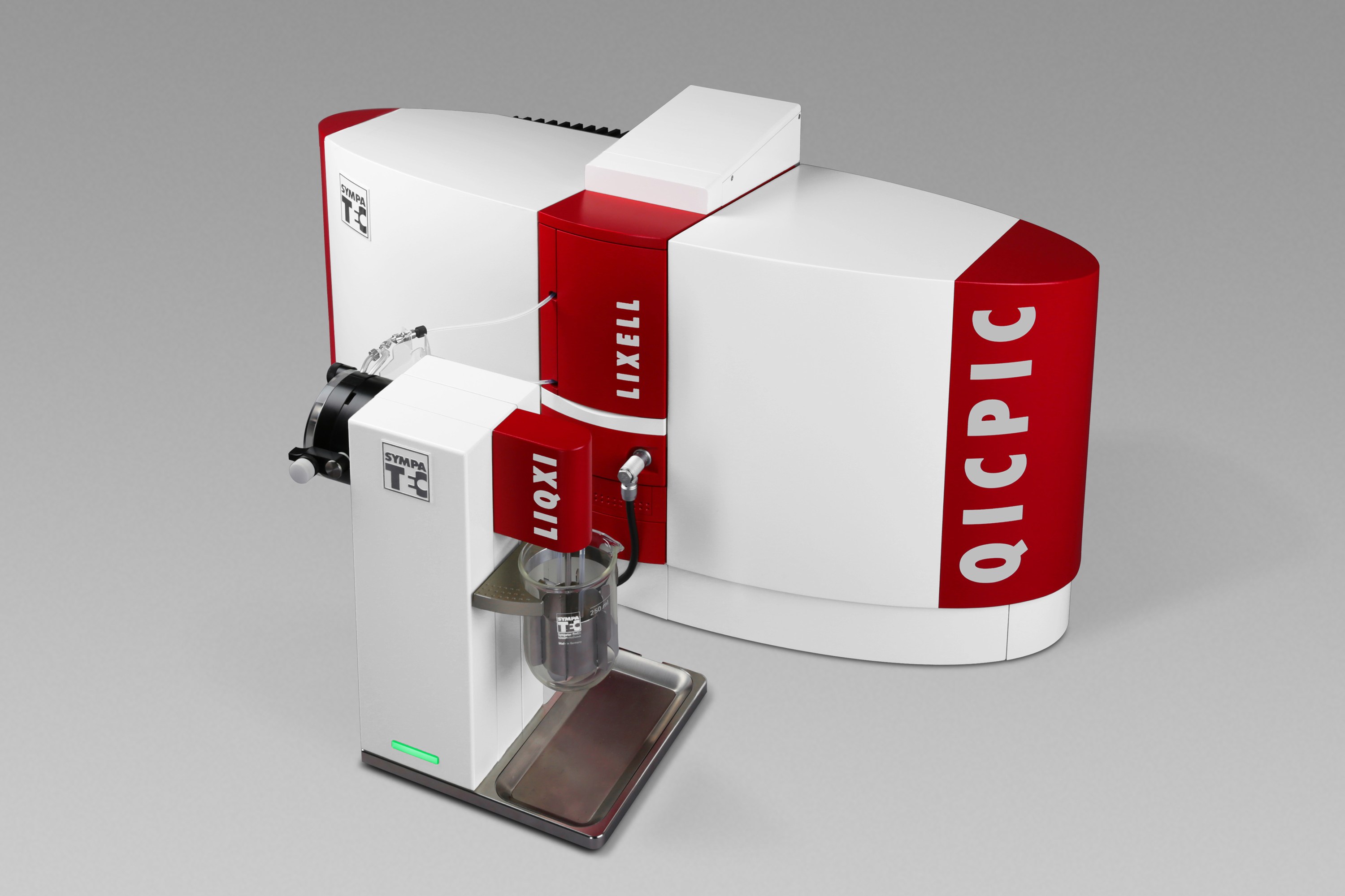 QICPIC with wet disperser LIXELL and wet dosing unit LIQXI for emulsions and suspensions from < 1 µm to 500 µm